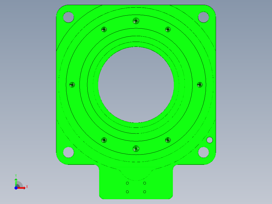 中空旋转平台KFN130-18-N(14-50-70-M4)前视图