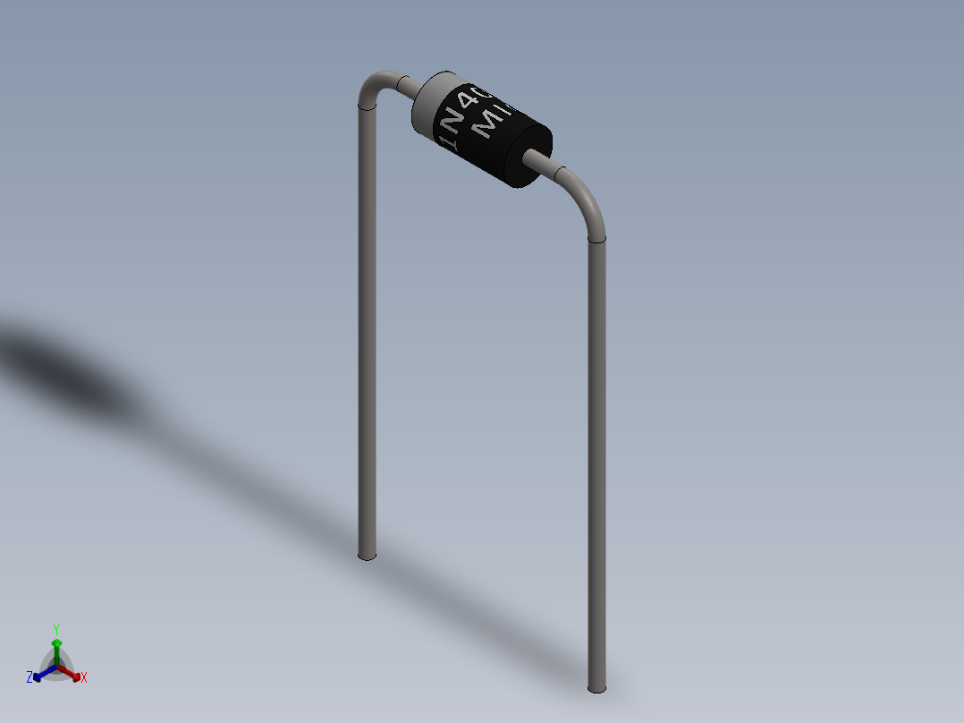 电容器 二极管 电阻器-Rectifier Diode 1N4003正等轴测图