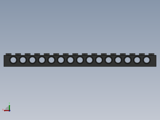 乐高机械组积木（横梁）-3703 Old Dark Grey Technic Brick 1 x 16 with Holes后视缩略图