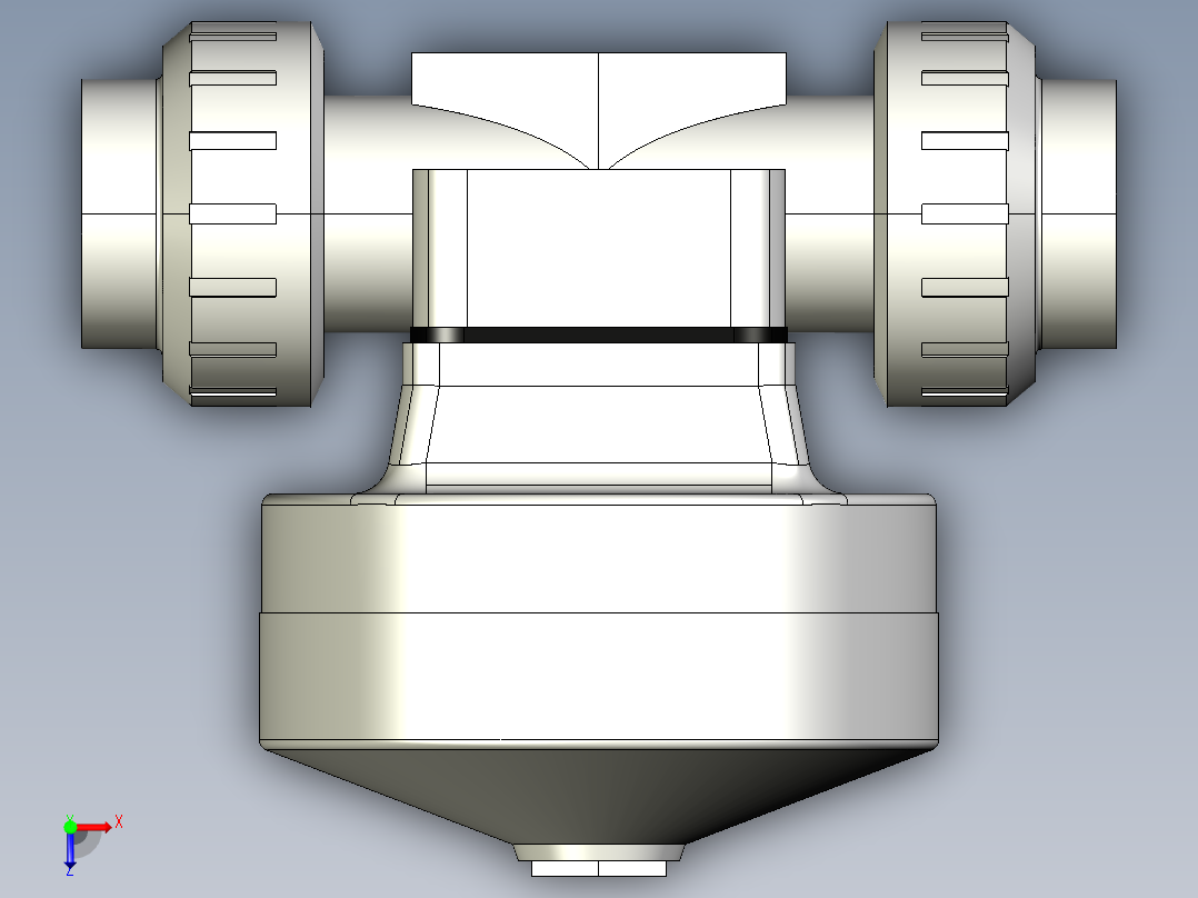 4DKMUICCP NO-DA 气动隔膜阀、常开型双作用，女性联盟结束，公制系列聚氯乙烯俯视图