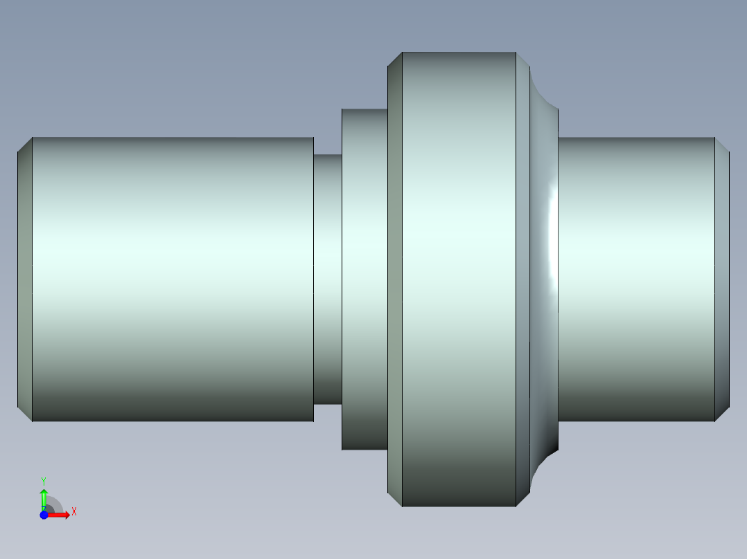 车削零件内孔UG程序编程刀路前视图