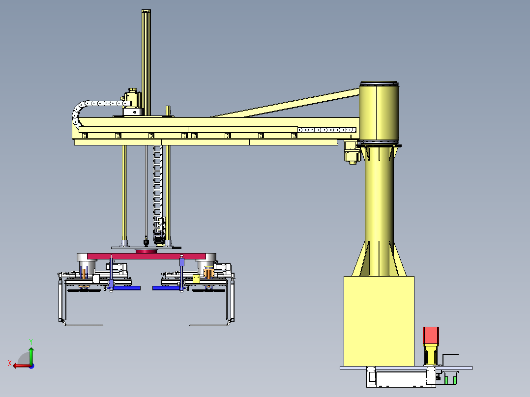大型木箱的助力搬运机械手sw20后视图