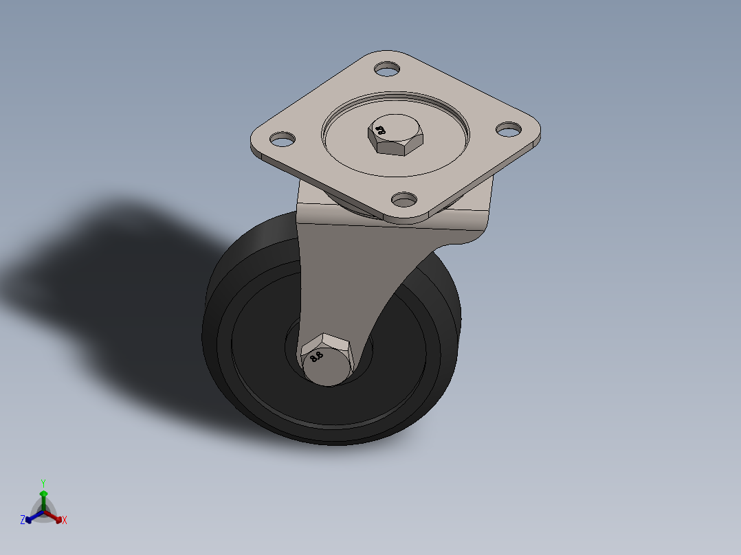 万向轮、脚轮(119)正等轴测图