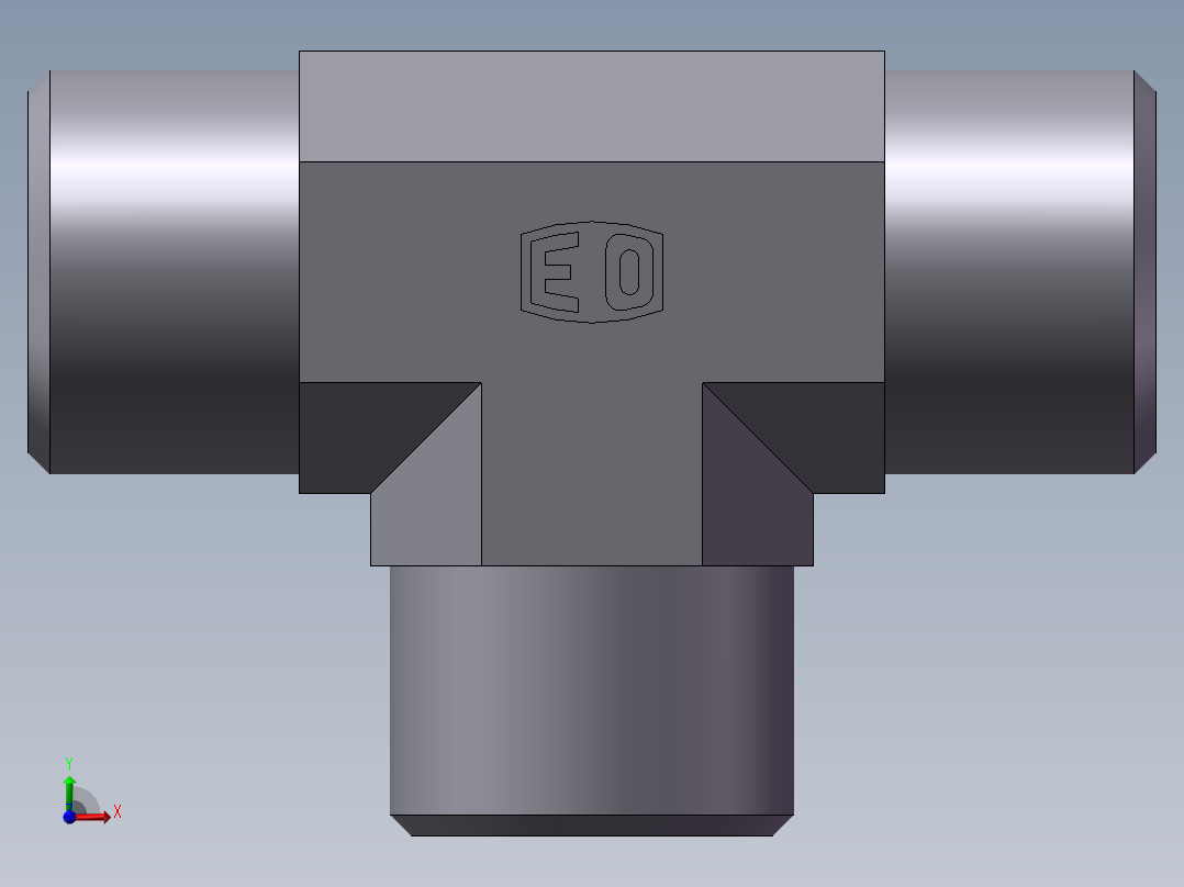 AC+AD 三通接头 T、AD-18前视图