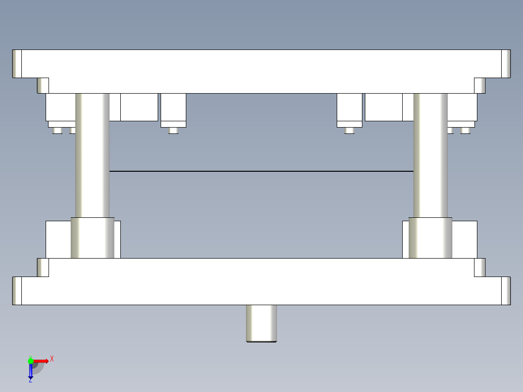 大尺寸工件切角通用冲压模俯视图