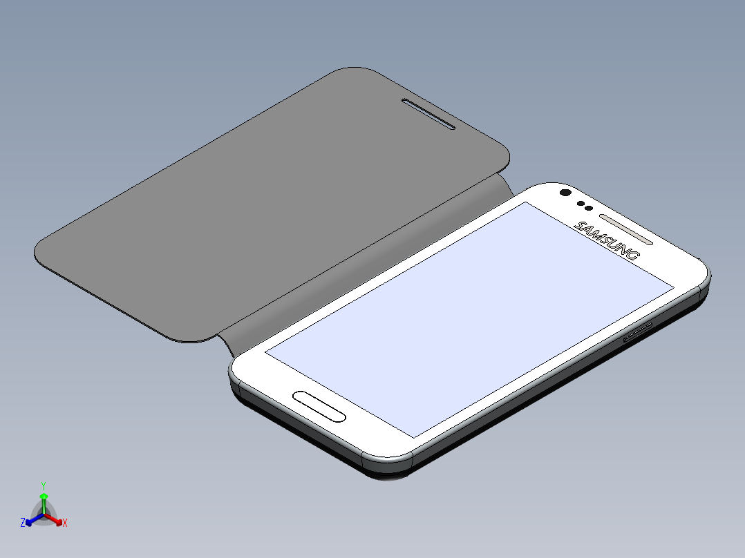 三星酷睿手机1正等轴测图
