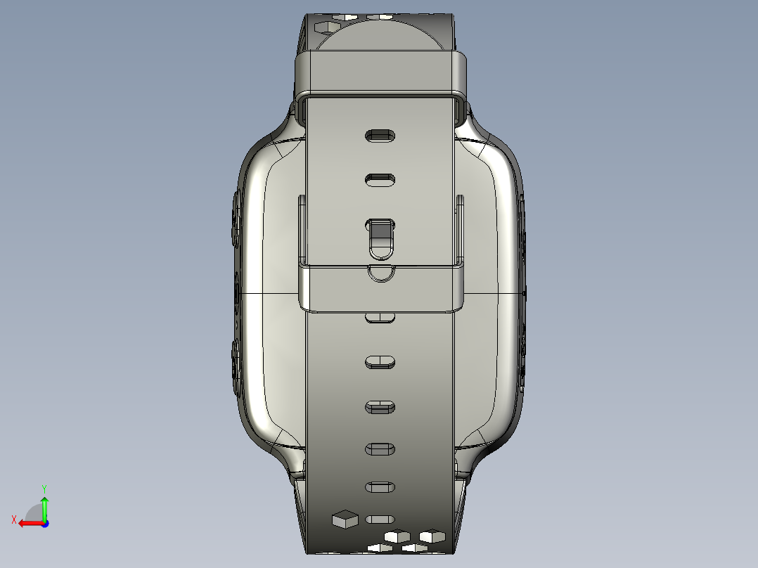 智能手表3D模型后视图
