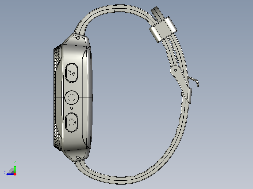 智能手表3D模型右视图