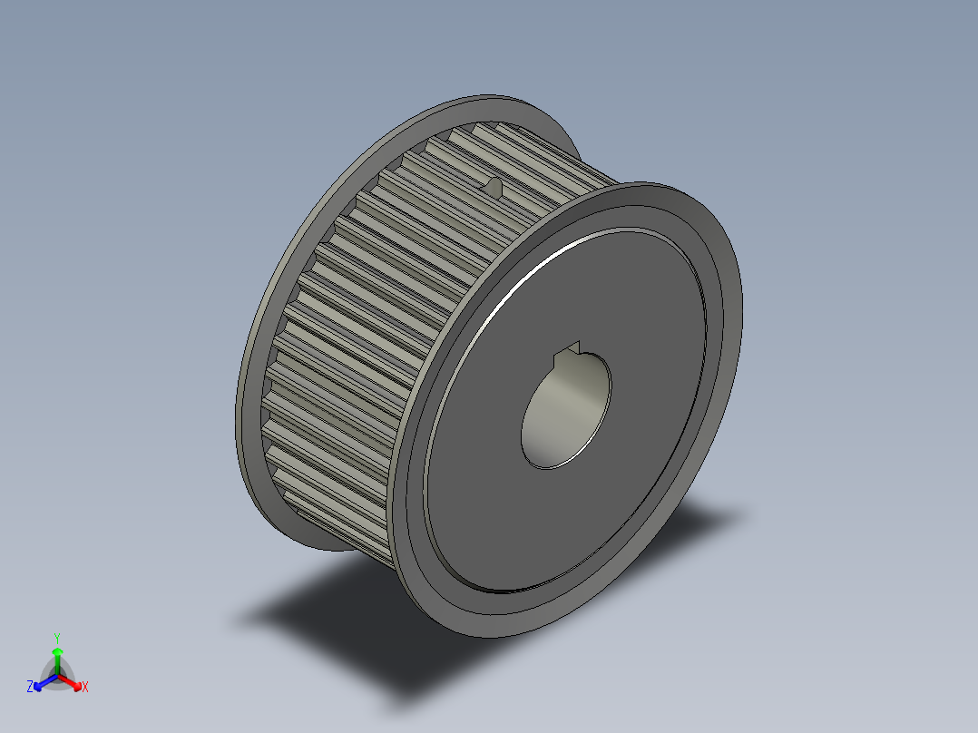 标准型半圆弧形齿同步带轮S8M型SS8MHK-40-40-dk28-A正等轴测图
