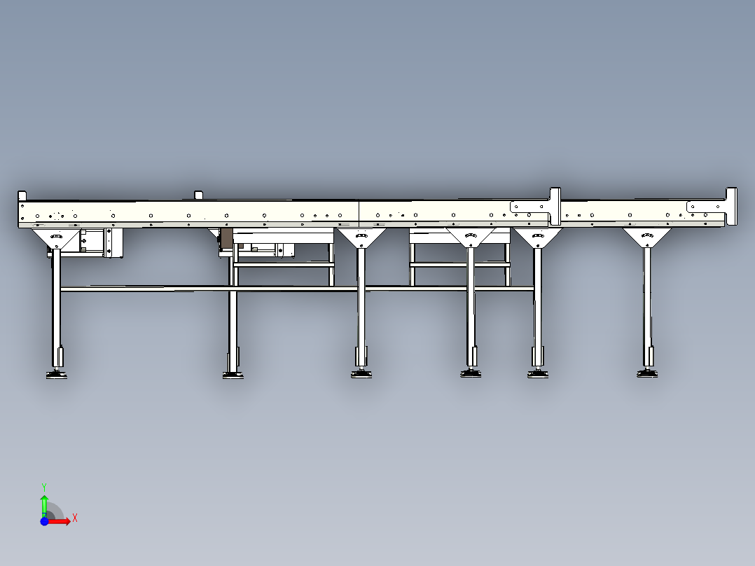 90度工位转换滚筒输送线设计前视图