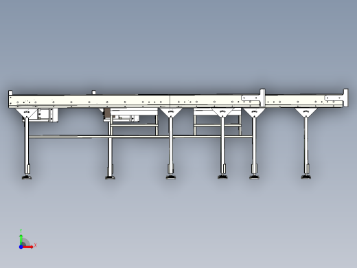 90度工位转换滚筒输送线设计前视缩略图