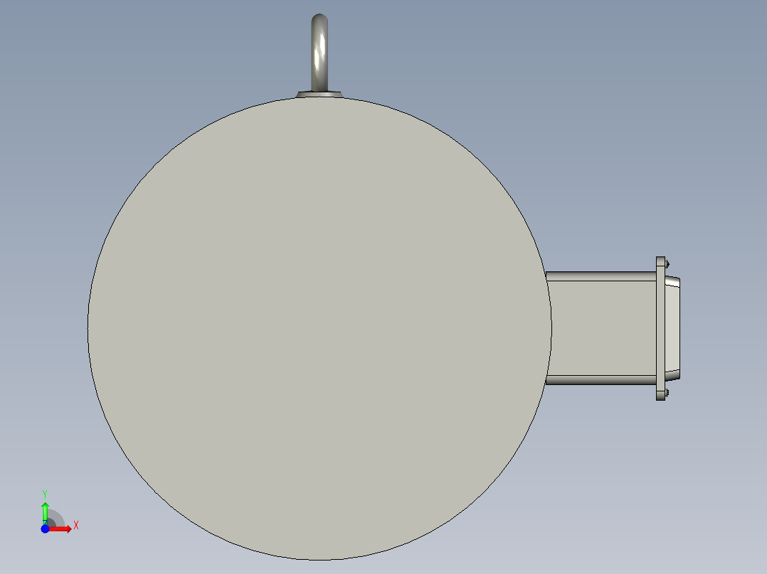 CQGRR斜齿轮减速电机GR107R77-Y15-4P-528-M1_Y2系列电机-AA200T前视图