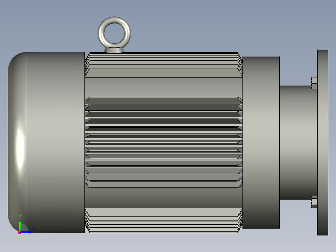 CQGRR斜齿轮减速电机GR107R77-Y15-4P-528-M1_Y2系列电机-AA200T左视图