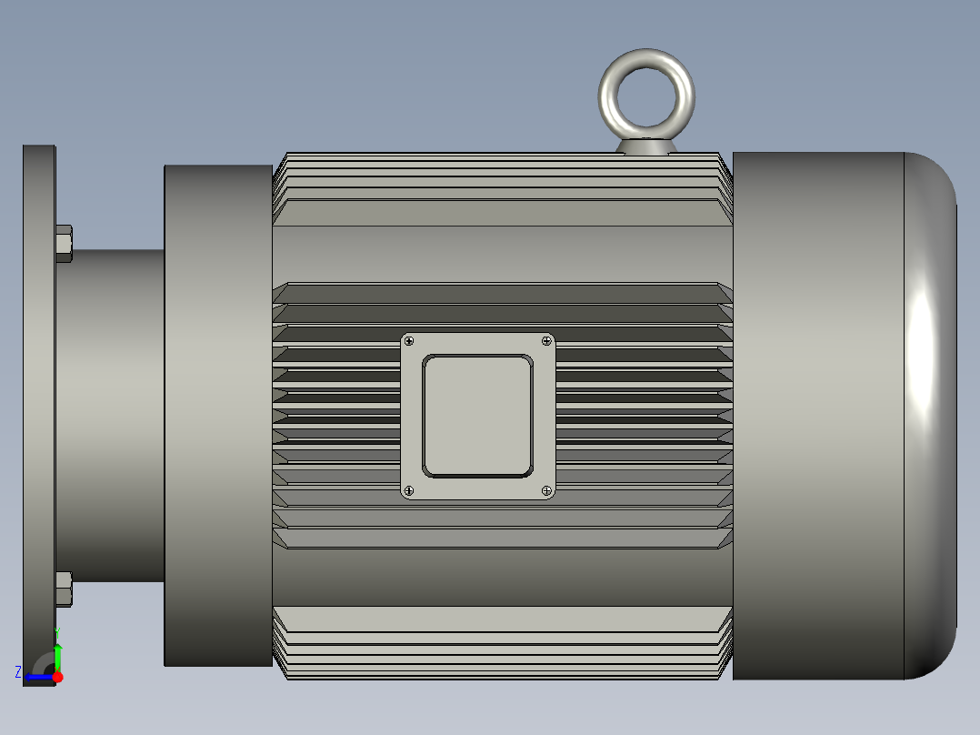 CQGRR斜齿轮减速电机GR107R77-Y15-4P-528-M1_Y2系列电机-AA200T右视图