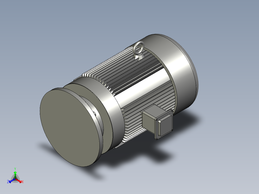 CQGRR斜齿轮减速电机GR107R77-Y15-4P-528-M1_Y2系列电机-AA200T正等轴测图