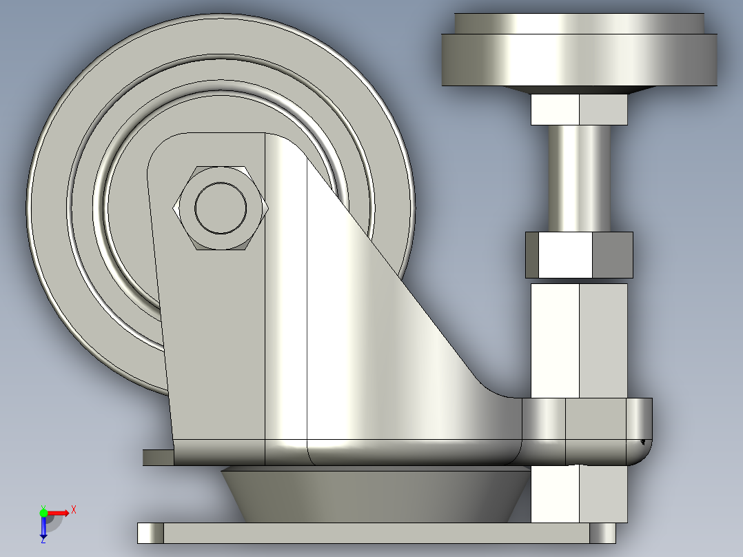 泉州卓越脚轮YZ-80B-30俯视图