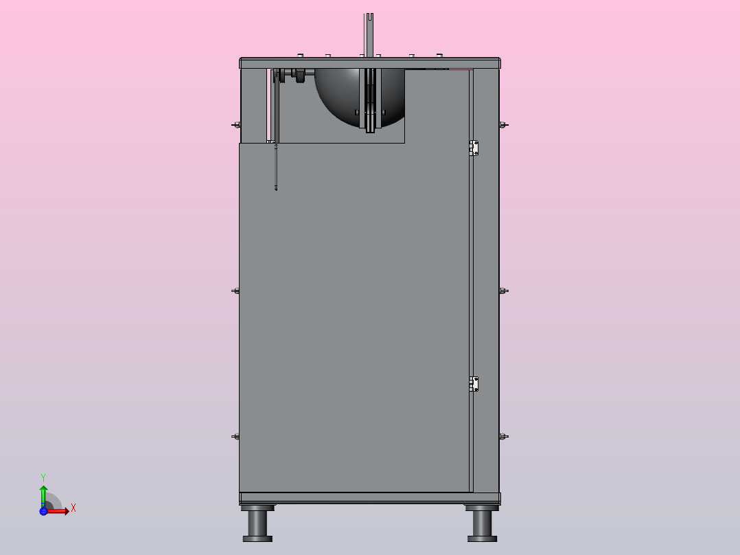 炒茶机三维设计前视图