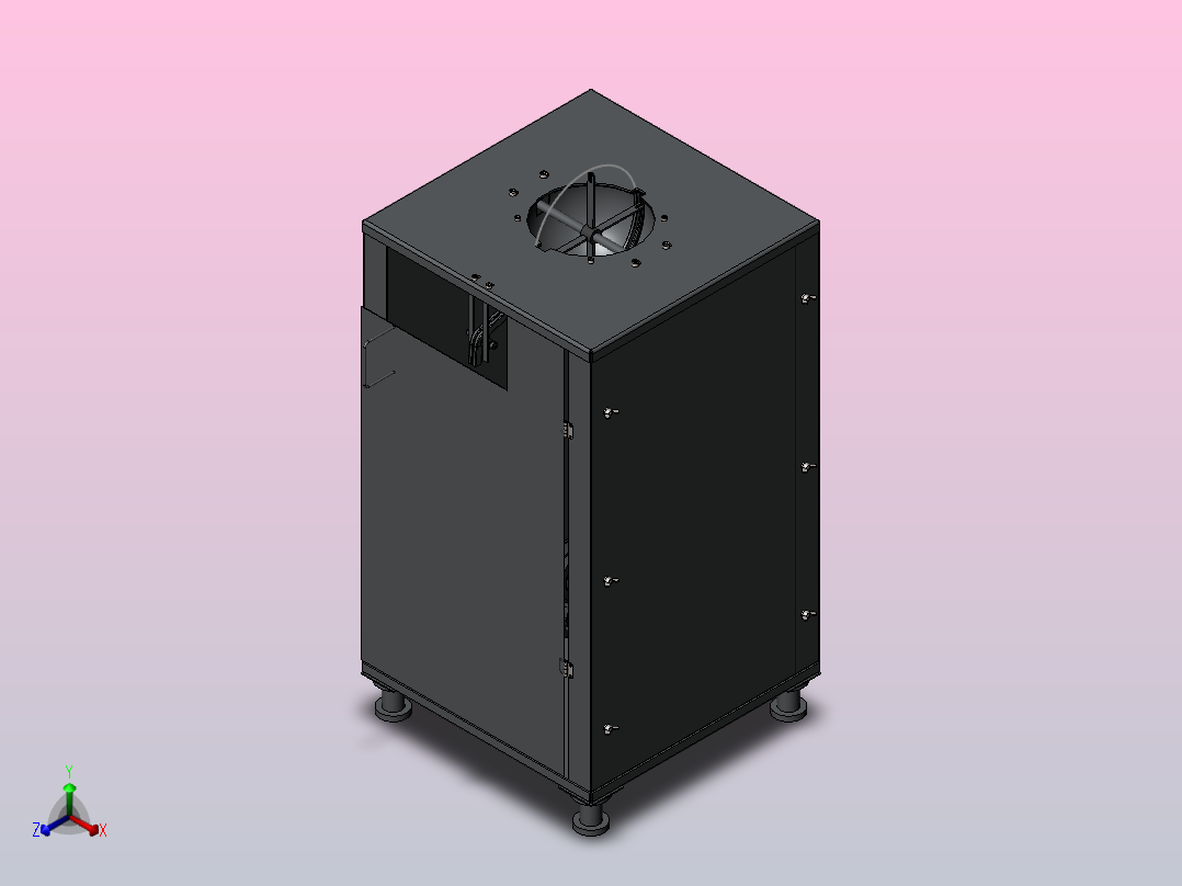 炒茶机三维设计正等轴测图