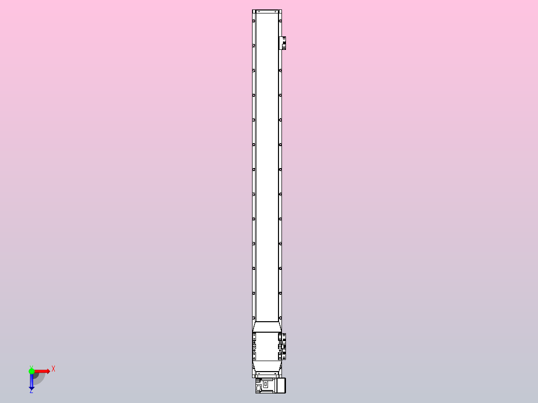 机器人皮带驱动直线轴TPA-GCB-120-P70-L1200-RU-M20-N3俯视图