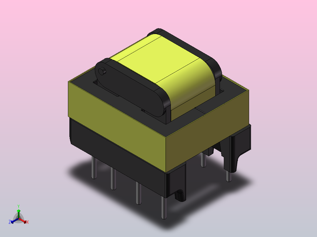 立式和卧式 高频变压器正等轴测图
