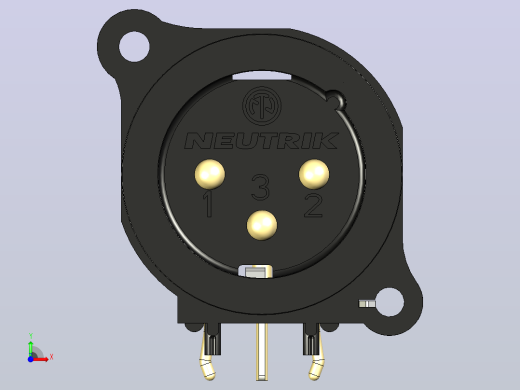 PCB安装的公XLR 3针插头前视缩略图