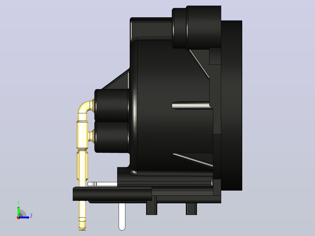 PCB安装的公XLR 3针插头左视图