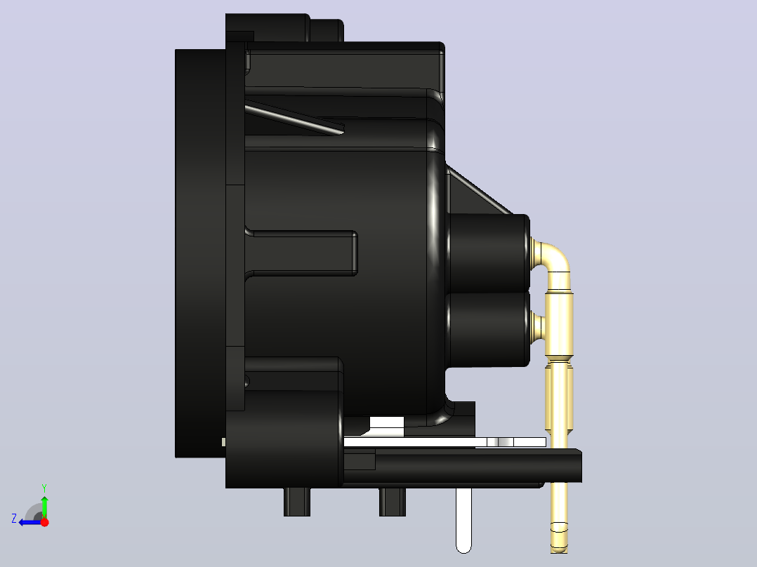 PCB安装的公XLR 3针插头右视图