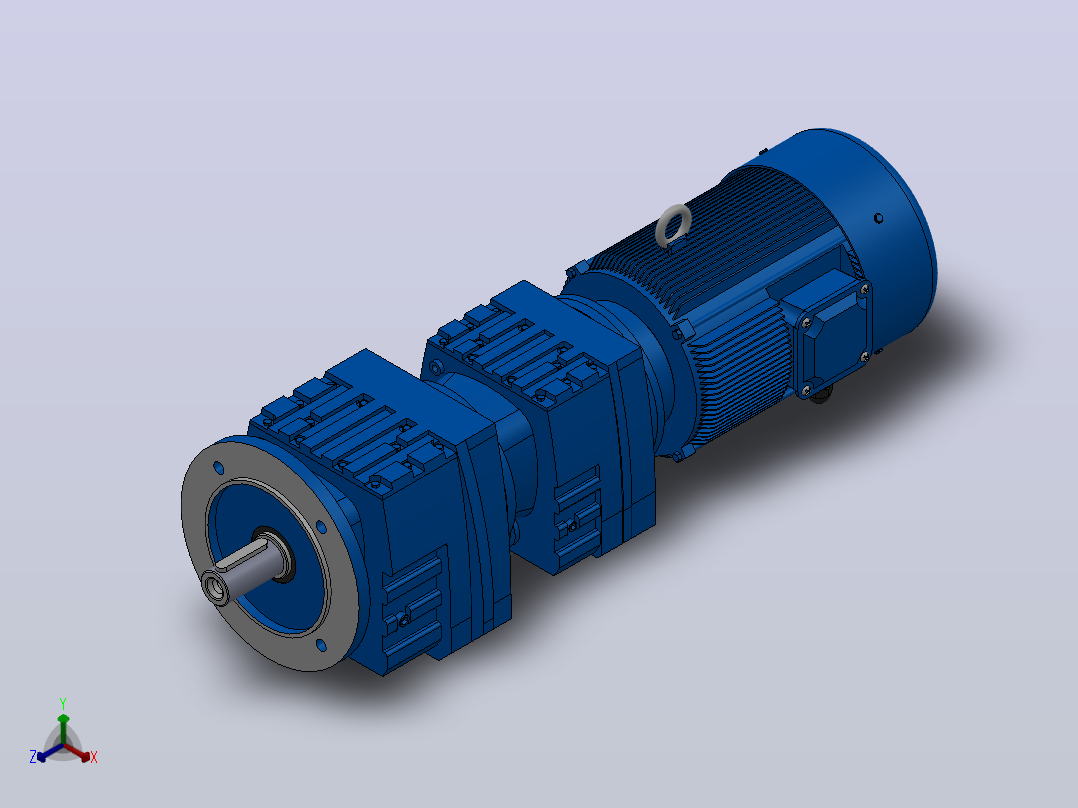 RF37R17法兰轴伸式组合型斜齿轮减速机RF37R17-Y0.25-4P-71-M1-0°-Φ160主视图