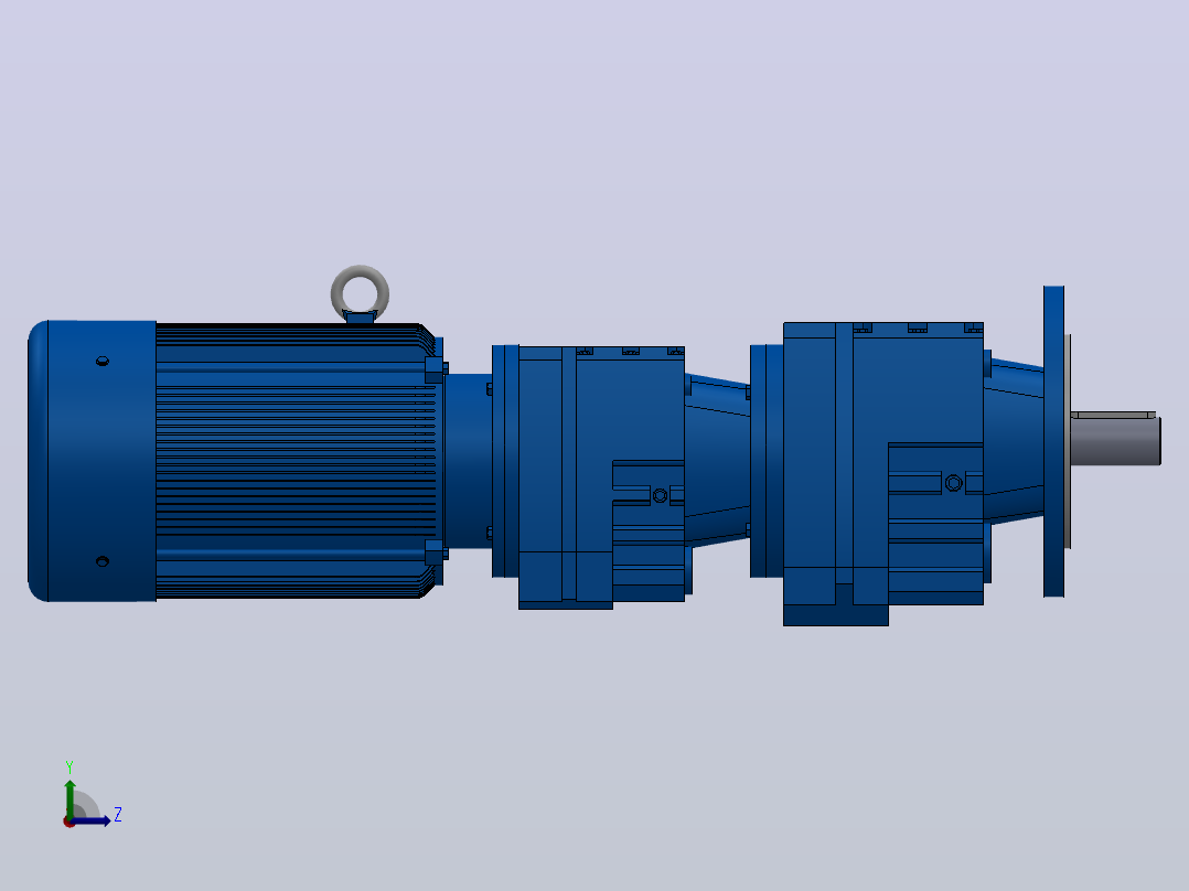 RF37R17法兰轴伸式组合型斜齿轮减速机RF37R17-Y0.25-4P-71-M1-0°-Φ160左视图