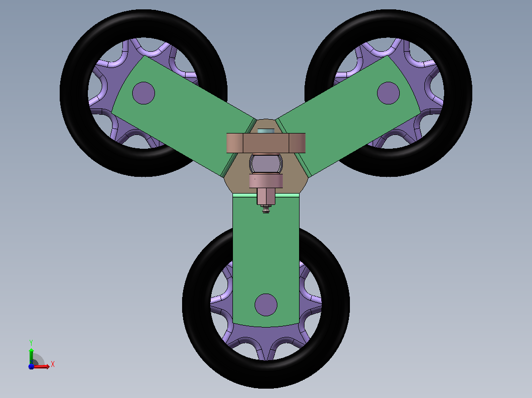 自由转动轮前视图