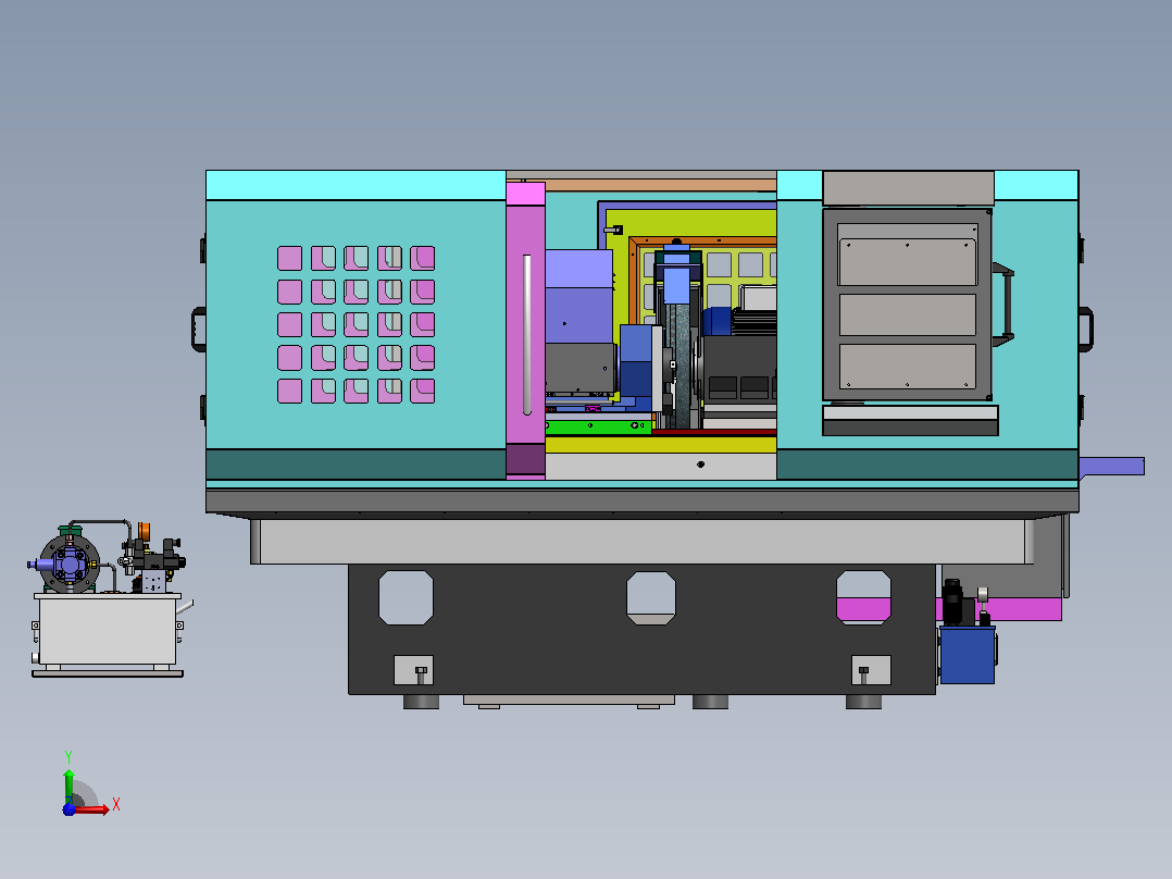 IRT 500数控加工中心3D数模图纸 Solidworks设计前视图