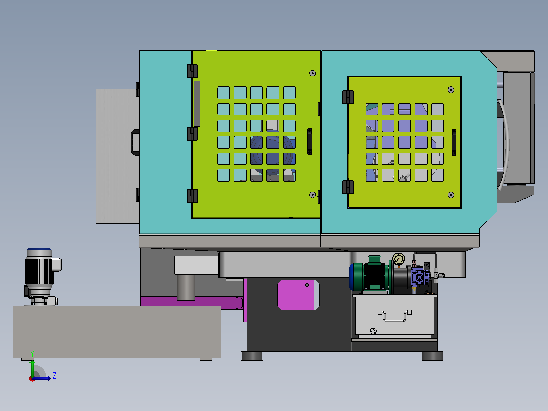 IRT 500数控加工中心3D数模图纸 Solidworks设计左视图