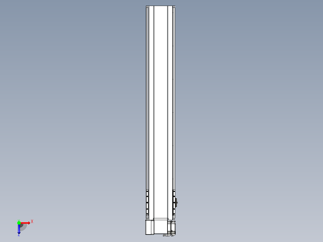 皮带直线轴半封闭可选导轨TPA-HNB-175D-140-L1000-LP-Y-P75-N3俯视图