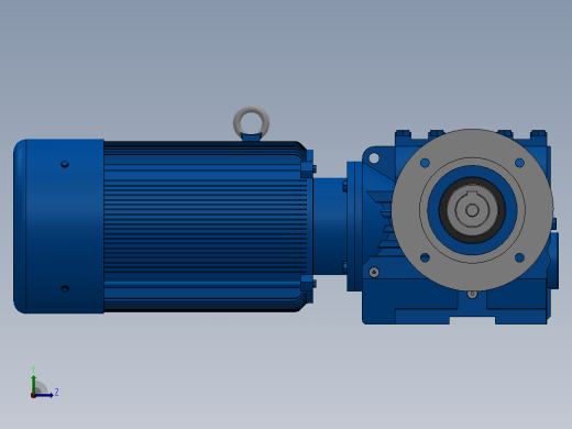 SAF67法兰空心轴安装斜齿-蜗轮蜗杆减速机SAF67-YV2.2-4P-41.79-M1-0°-B左视缩略图