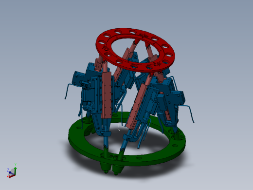 Stewart平台（六自由度液压平台）机械设备 3D模型 设计素材