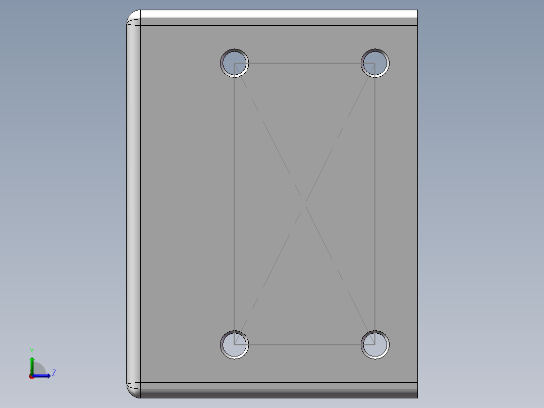 1U钣金机箱左视图