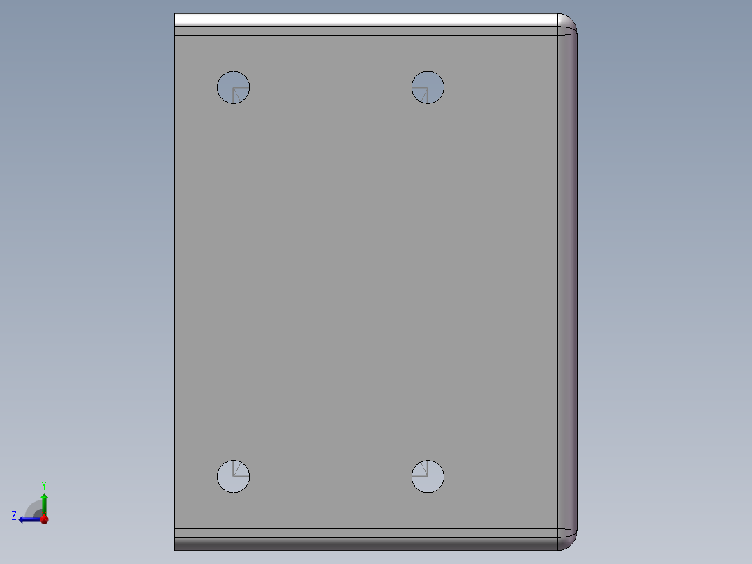 1U钣金机箱右视图