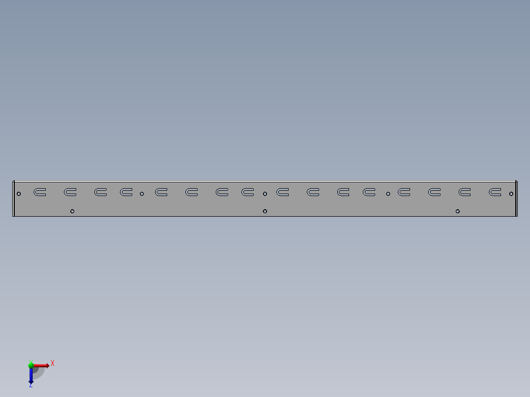 1U钣金机箱俯视图