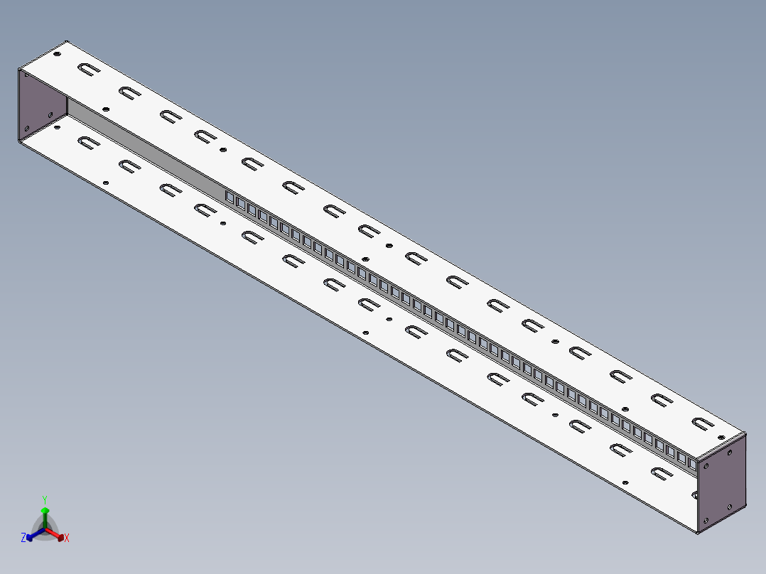 1U钣金机箱正等轴测图