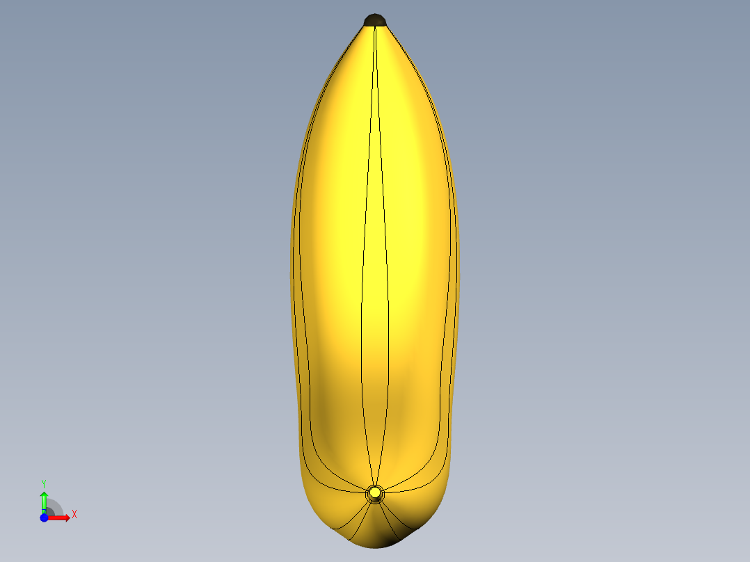 香蕉3d模型前视图