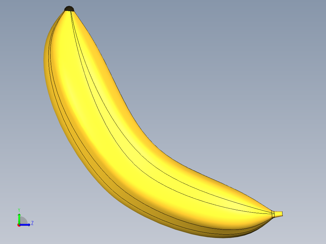 香蕉3d模型左视图