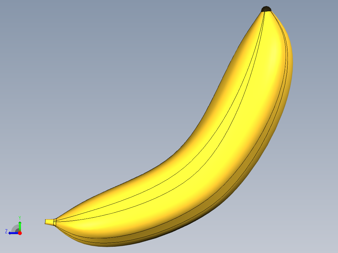 香蕉3d模型右视图
