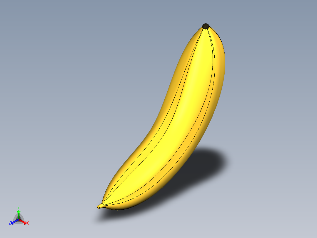 香蕉3d模型正等轴测图