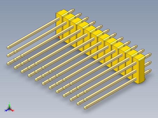 彩色公头100mil（2.54mm）系列-DS1021_yellow_3x12p_100mil_Type19_rev1.0