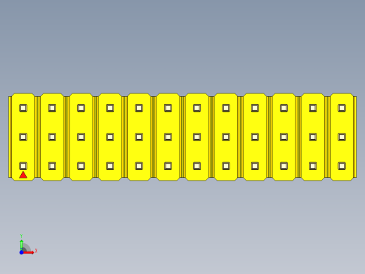 彩色公头100mil（2.54mm）系列-DS1021_yellow_3x12p_100mil_Type19_rev1.0前视缩略图
