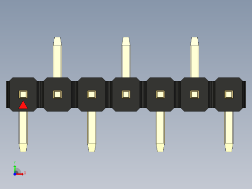 彩色公排针 100mil 2.54mm 系列-DS1022_black_07p_100mil_Type_SMT_R2_rev1.0前视缩略图