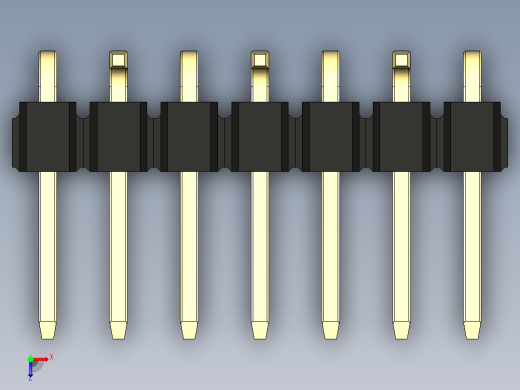 彩色公排针 100mil 2.54mm 系列-DS1022_black_07p_100mil_Type_SMT_R2_rev1.0俯视缩略图