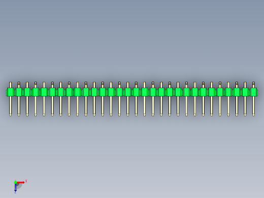 彩色公排针 100mil 2.54mm 系列-DS1022_green_30p_100mil_Type_SMT_R2_rev1.0俯视缩略图
