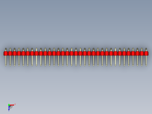 彩色公排针 100mil 2.54mm 系列-DS1022_red_33p_100mil_Type_SMT_R1_rev1.0俯视缩略图