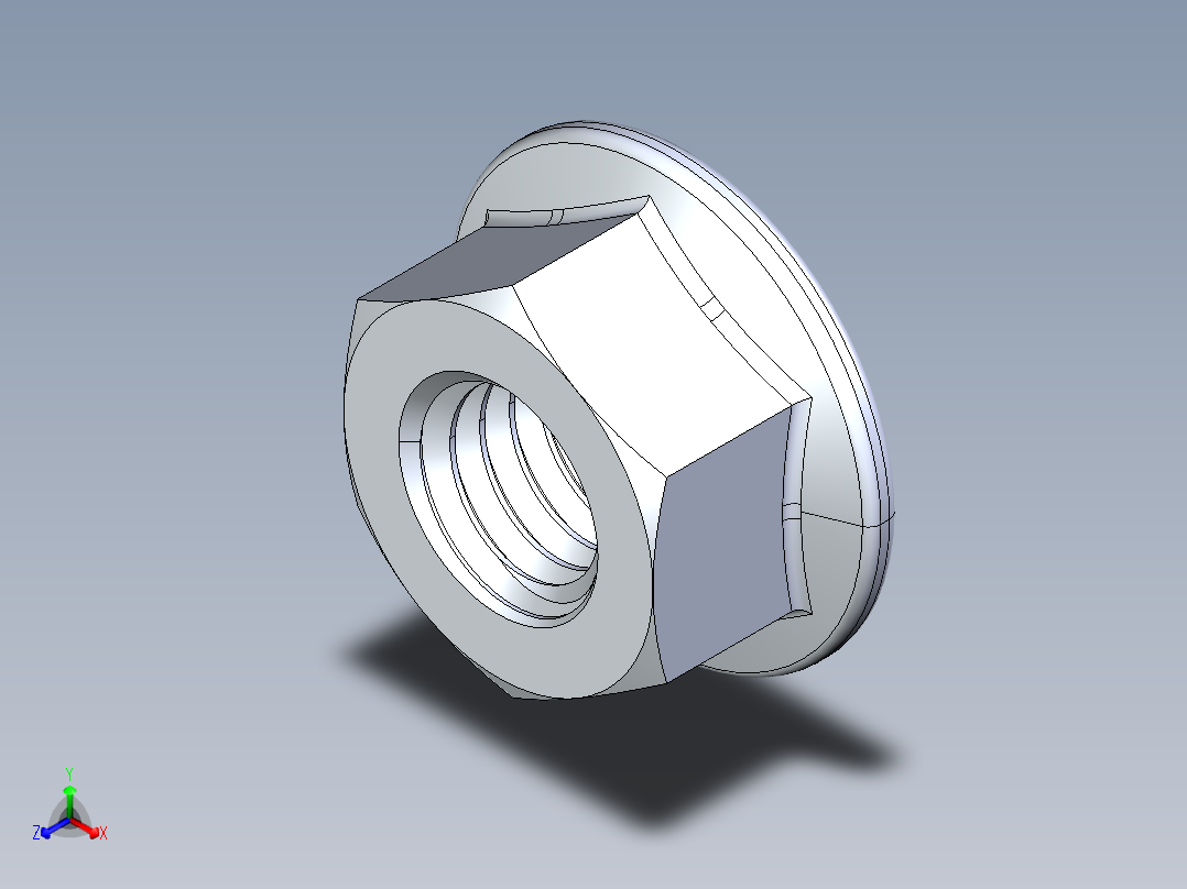 公制法兰螺母-FN M8x1.25.STEP